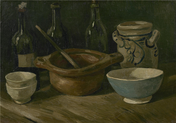 Still Life With Earthenware And Bottles